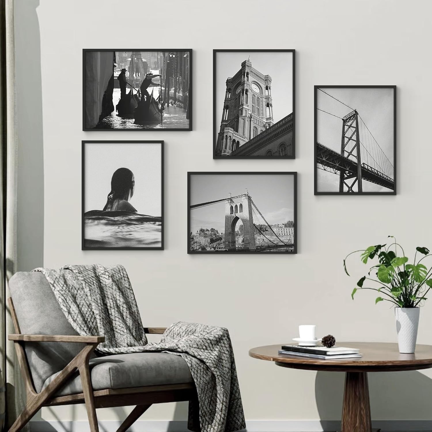 18X24 Frame 5 Pack, Black Poster Frames 18 X 24 for Horizontal or Vertical Wall