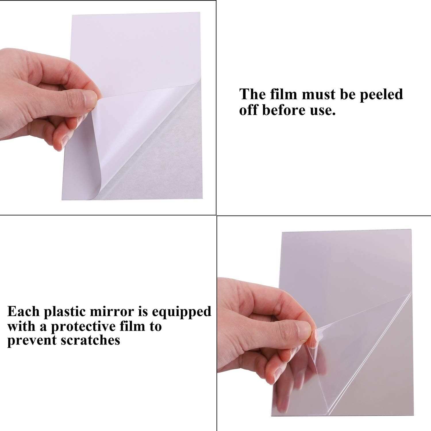 12 Pack Mirrors Plastic Mirror Decor Flexible Mirror Sheets Self Adhesive Mirror