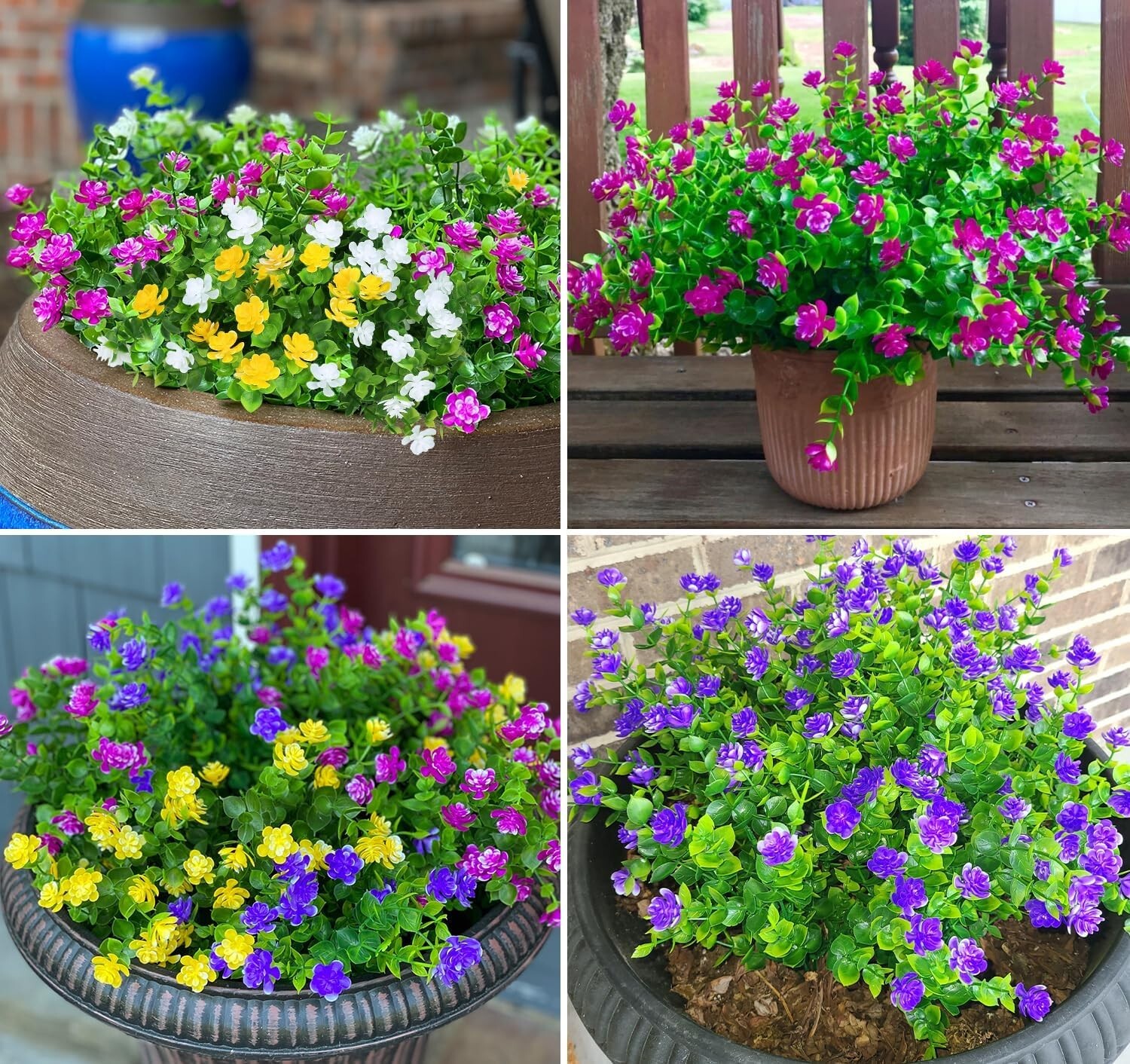 Lifelike 8-Bundle Faux Boxwood Plants – Easy Care Floral Arrangement for Home