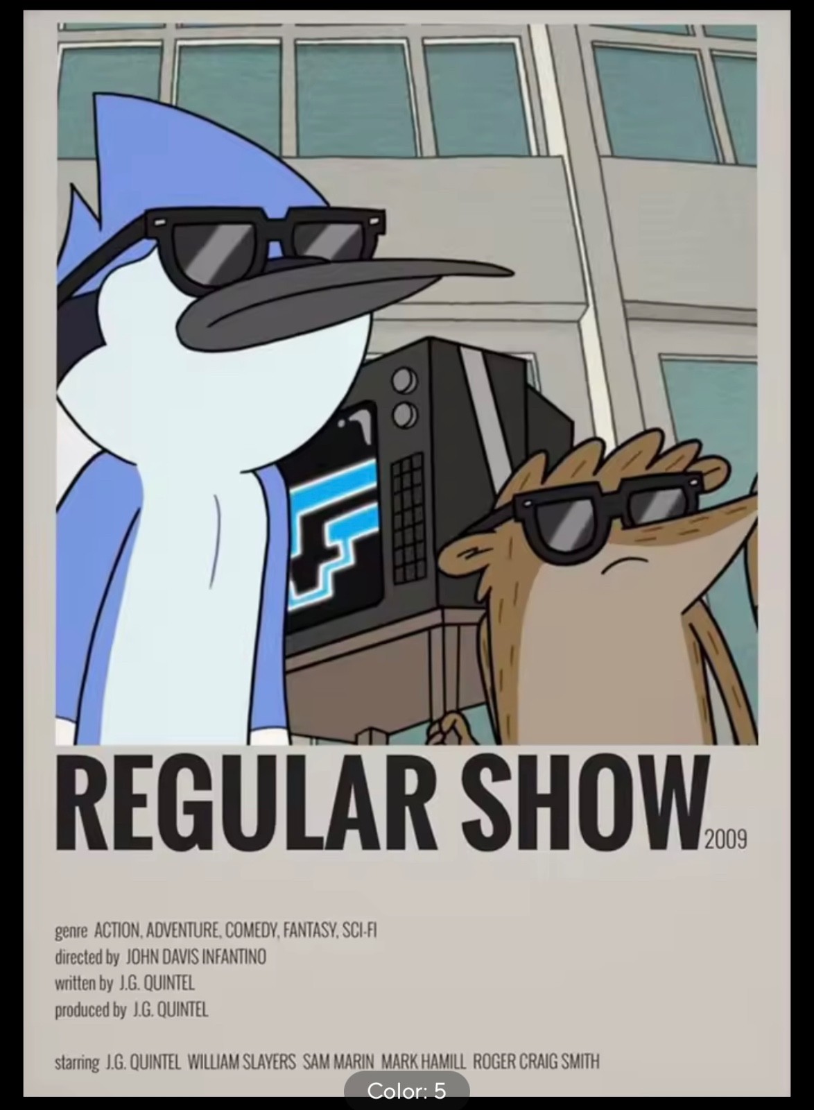 Regular Show Poster Mordecai Rigby Wall Art Cartoon Room Decor Unframed Print