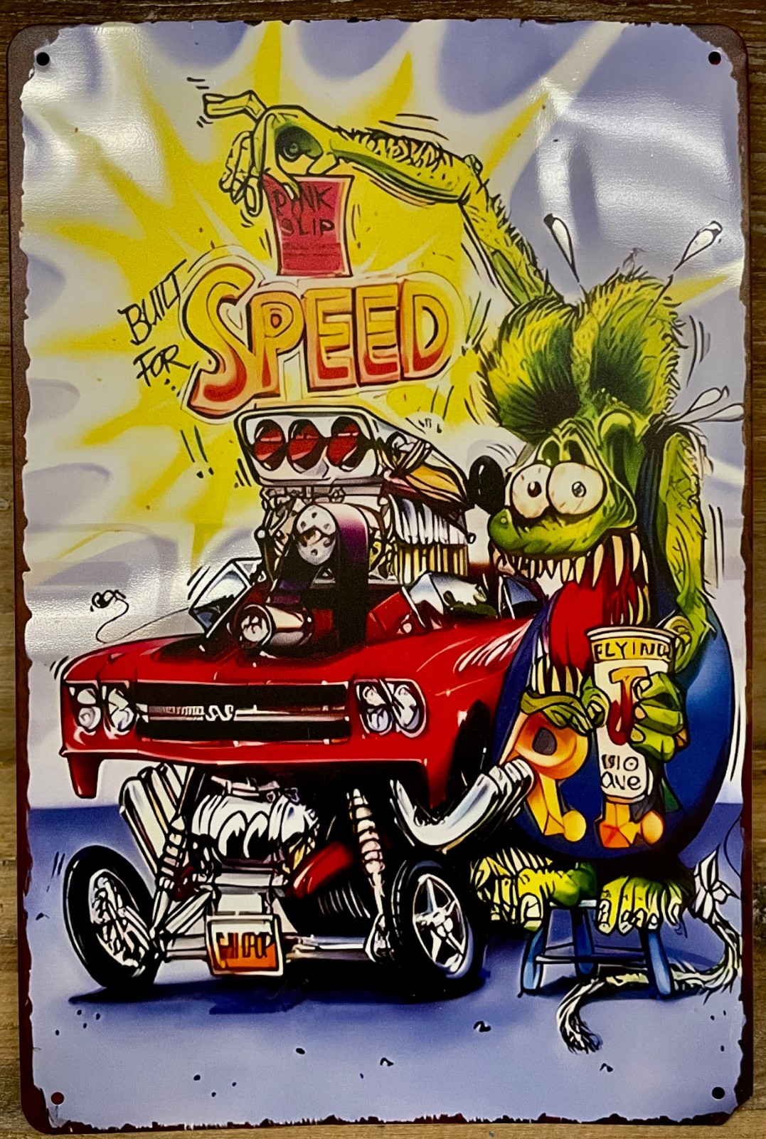 Rat Fink Metal Wall Sign 12&Prime; x 8&Prime;