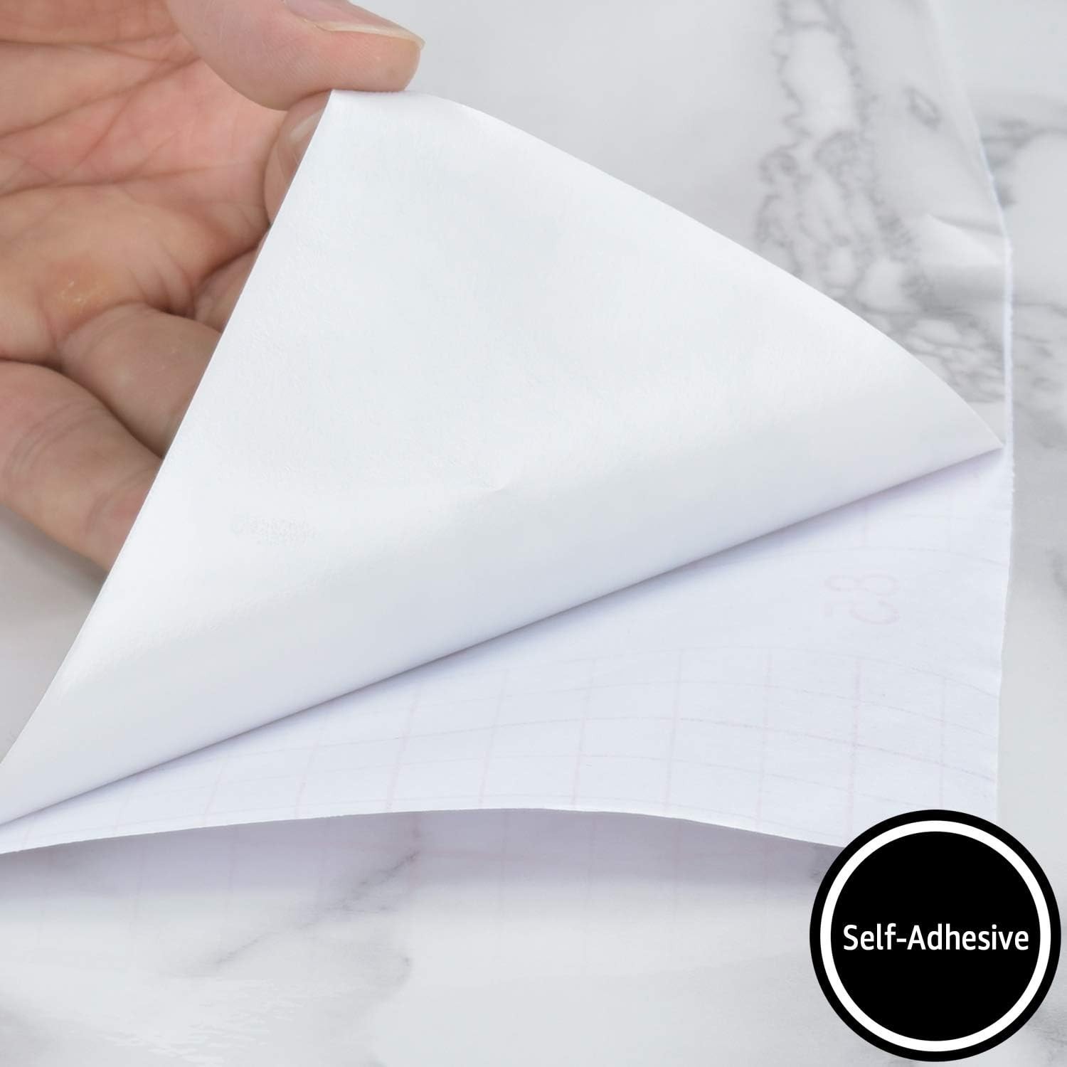 Self-Adhesive Gray Marble Wallpaper Roll 15.8&Prime; x 120&Prime; for Easy Installation