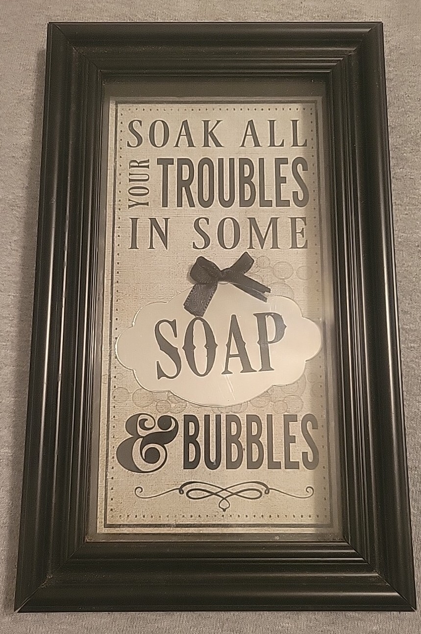 Bathroom/Washroom Wall Art Shadowbox, 6.1×0.9×10.1in