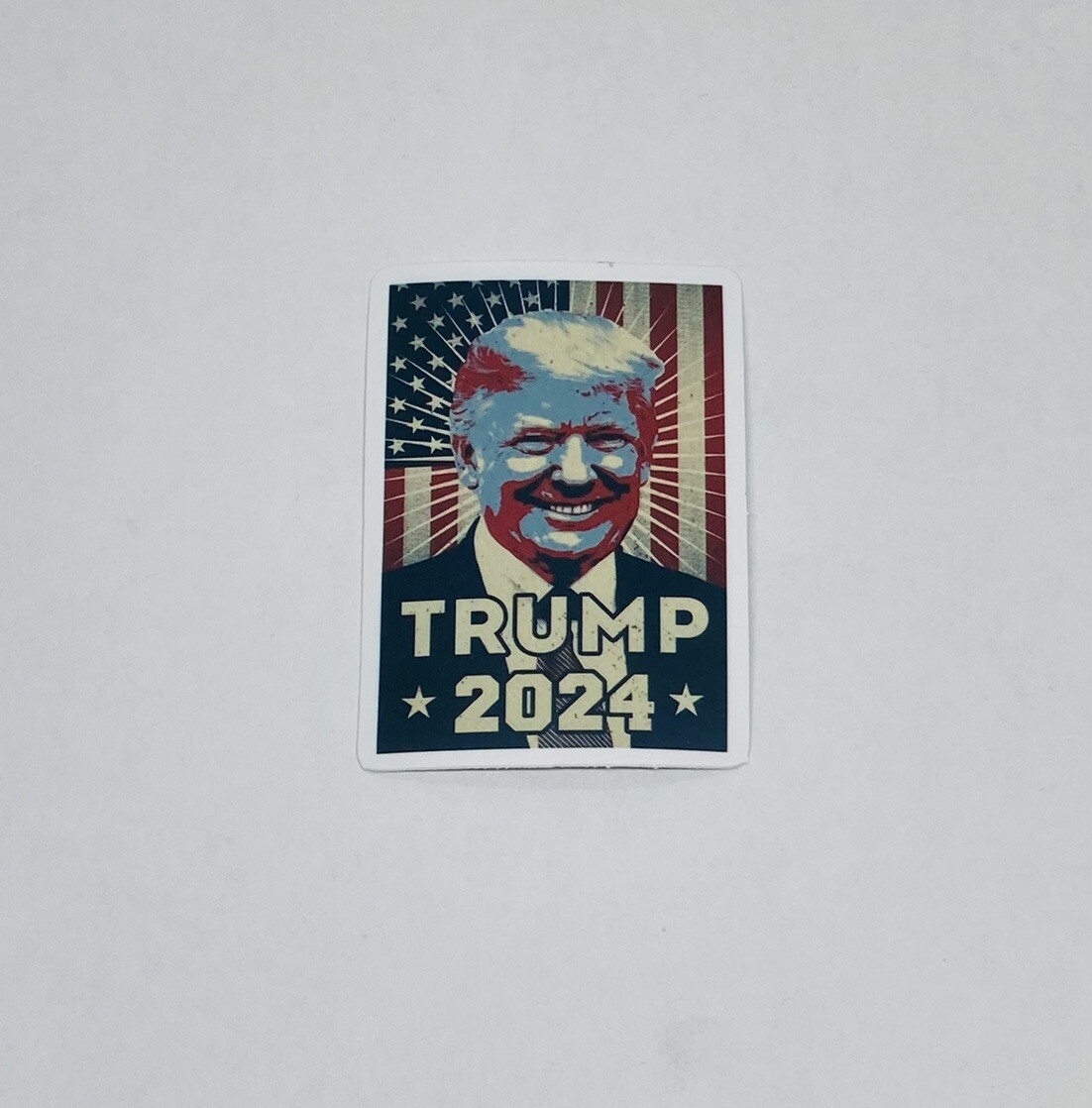 Trump 2024 Campaign Sticker USA Flag Happy Smile Art Decal Vinyl Souvenir Tc6