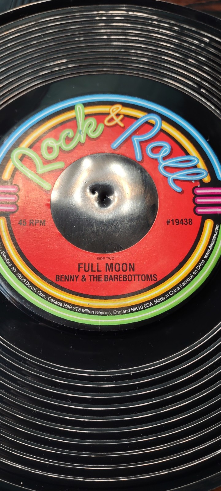 Molded Plastic Records 9&Prime; Diameter Rock & Roll Decorations Set Of 3