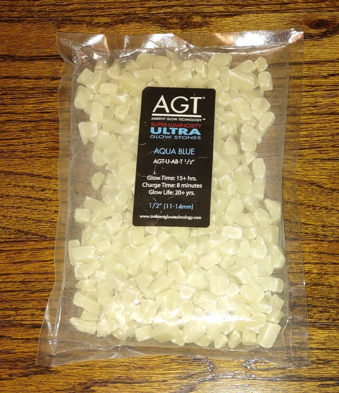 Super Luminosity Ultra Glow Stones Aqua Blue 1/2&Prime; 1LB