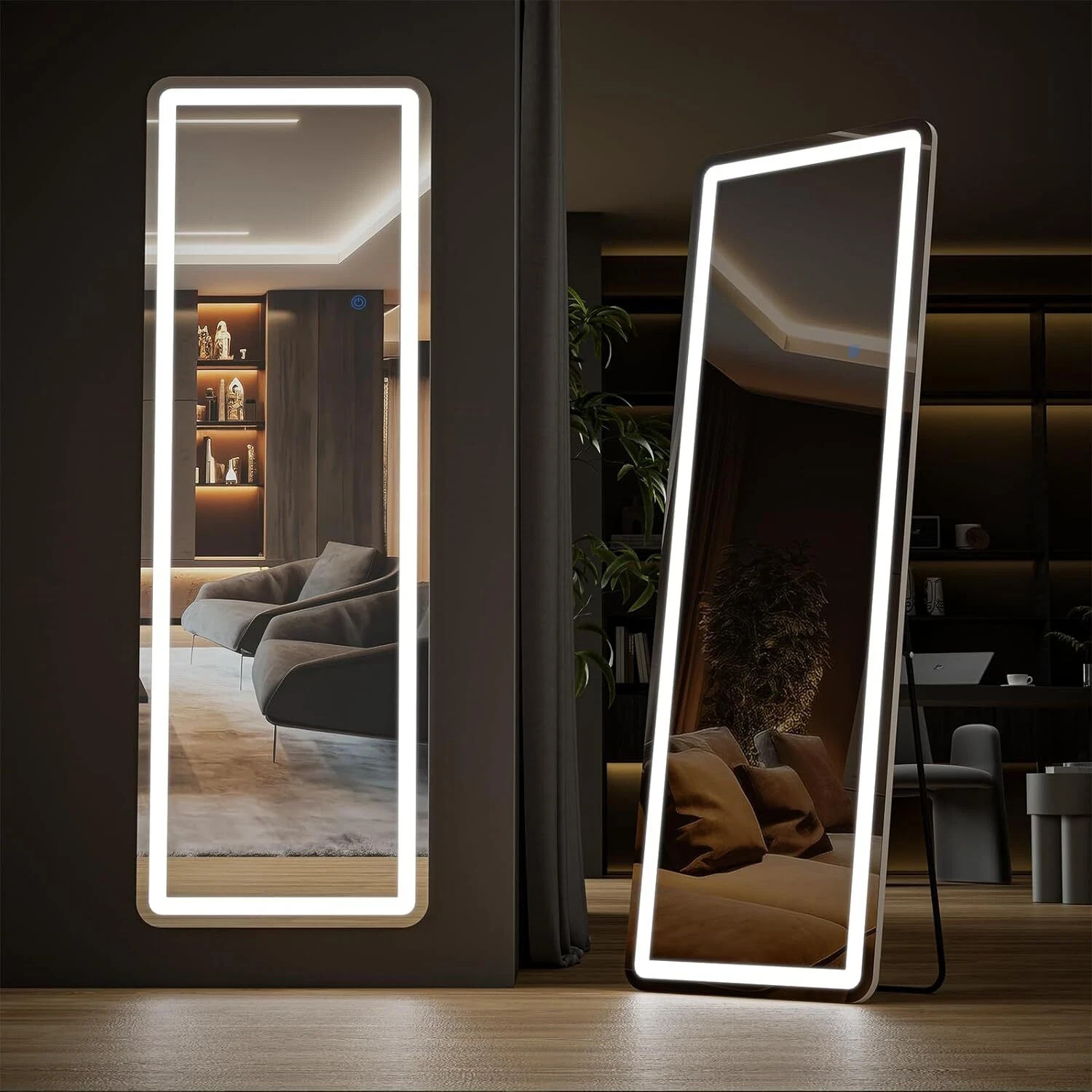 64&Prime;x21&Prime; Full Length Mirror with LED Lights Full Body Standing Floor Mirror