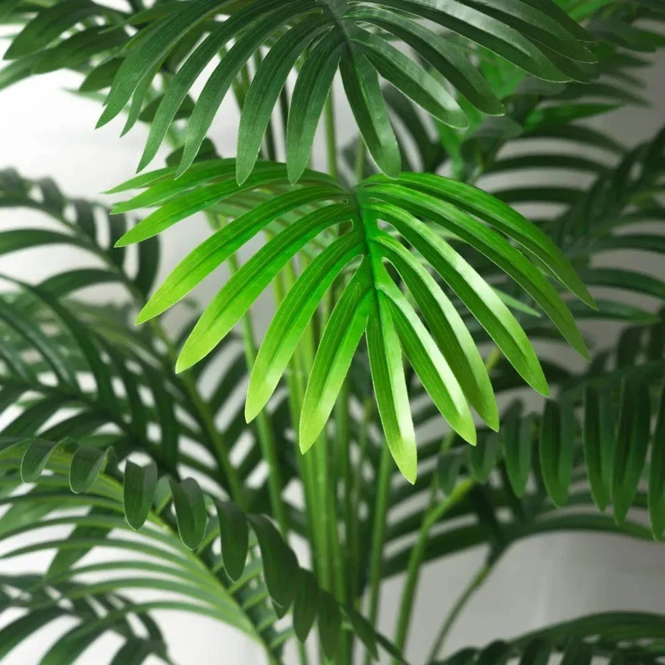 Large Artificial Palm Tree Tropical Fake Plants Green Plastic Palm Leaf