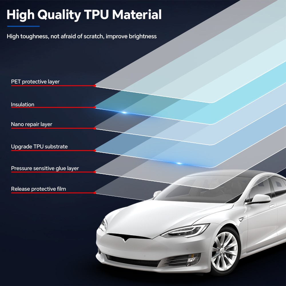2016-2020 Tesla Model S Full Car Kit Precut Paint Protection Film Clear PPF TPU