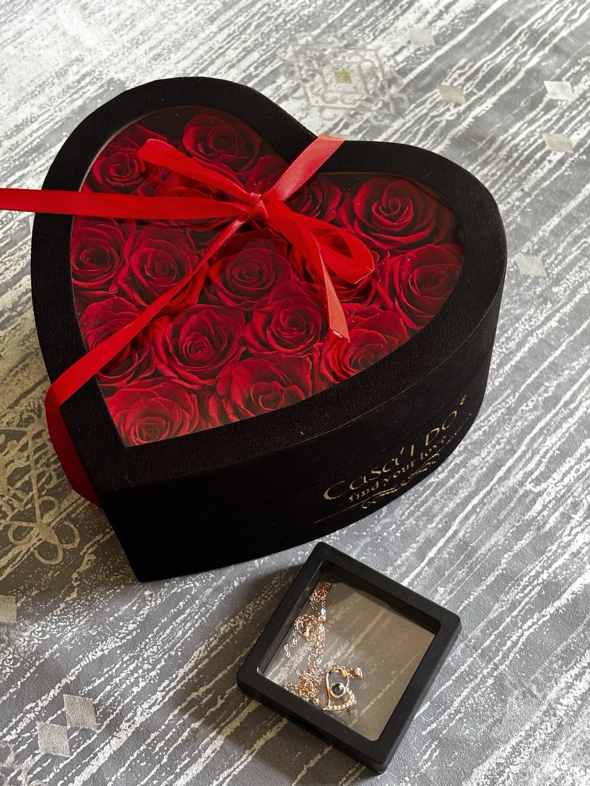 Preserved Roses Heart Box 16 Eternal Flowers Birthday Anniversary Gift