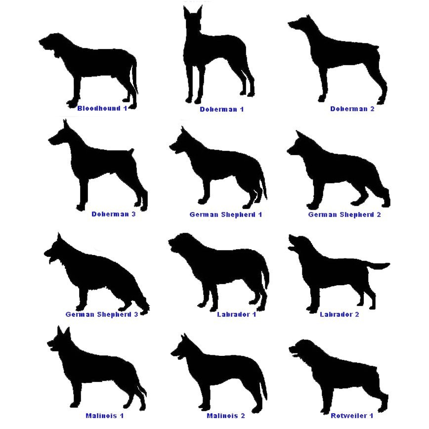 Dog Breed Decals 6 inch x 4 inch