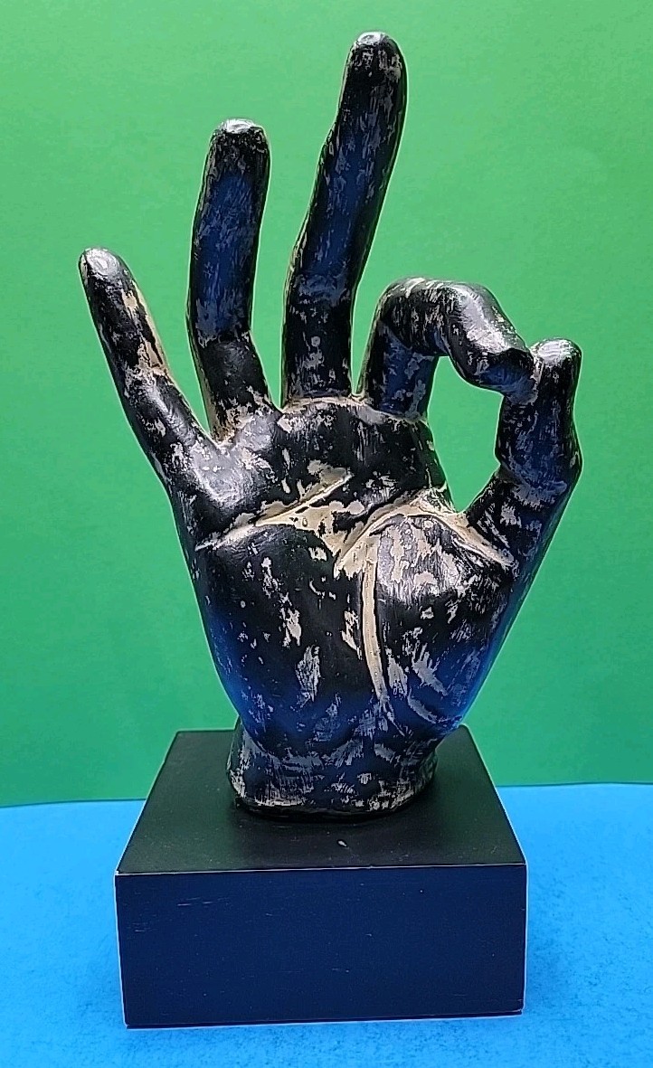 Wilco Imports Ok Art Decor Resin Life-Sized Hand – 11&Prime; Tall.