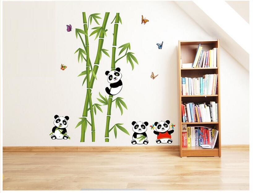 Lovely Panda Bamboo Pattern Removable Wall Stickers Decal Kids Home Decor USA