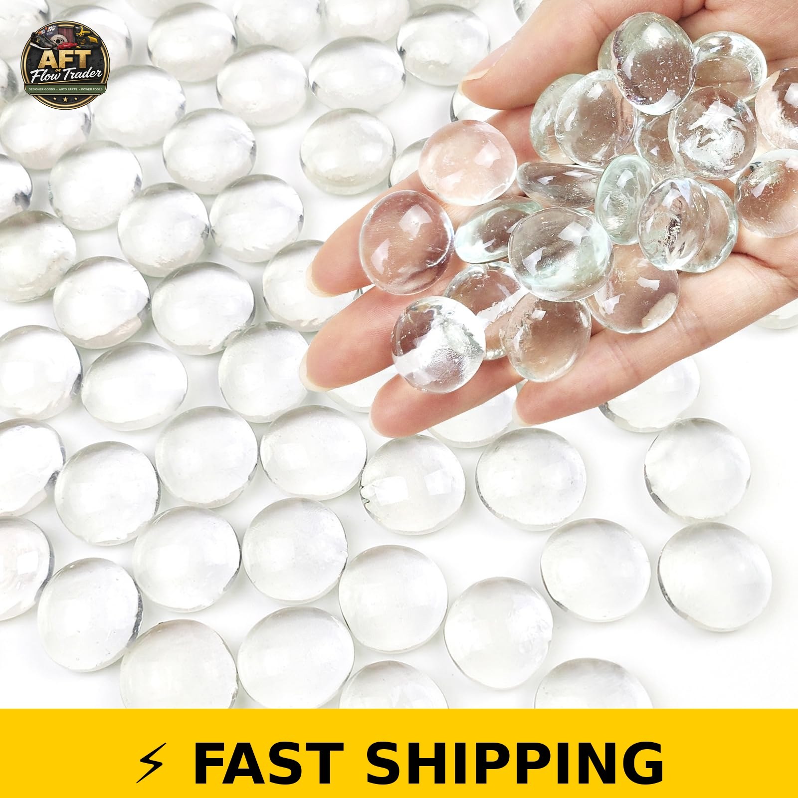 FANTIAN 1lb Clear Glass Beads for Vases – 100 Pcs