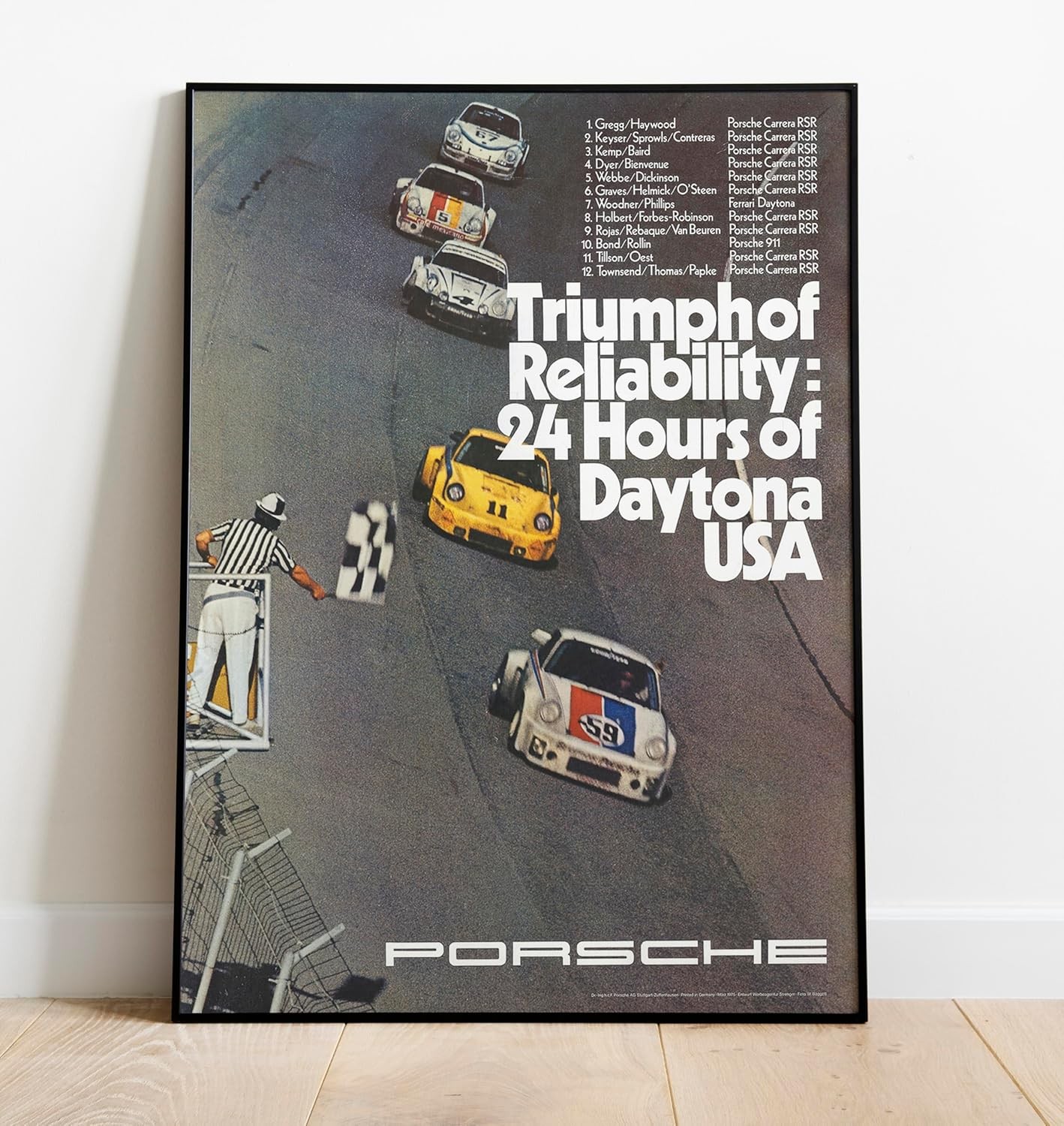 Porsche Race 1975 Poster Vintage USA Racing Wall Art – Classic Motorsport Print