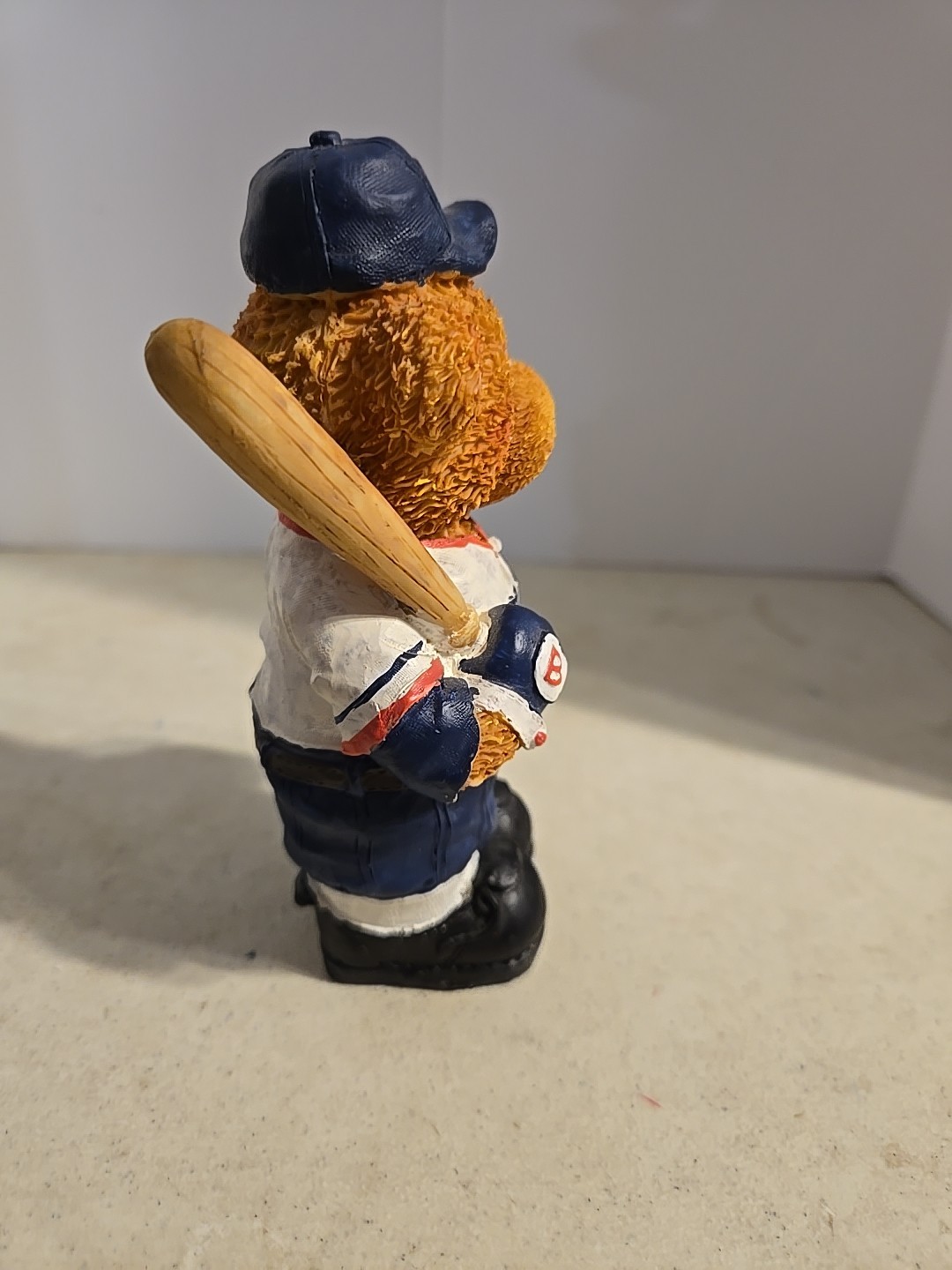 Hand painted Bear in Baseball uniform Figurine. 5.5 in tall