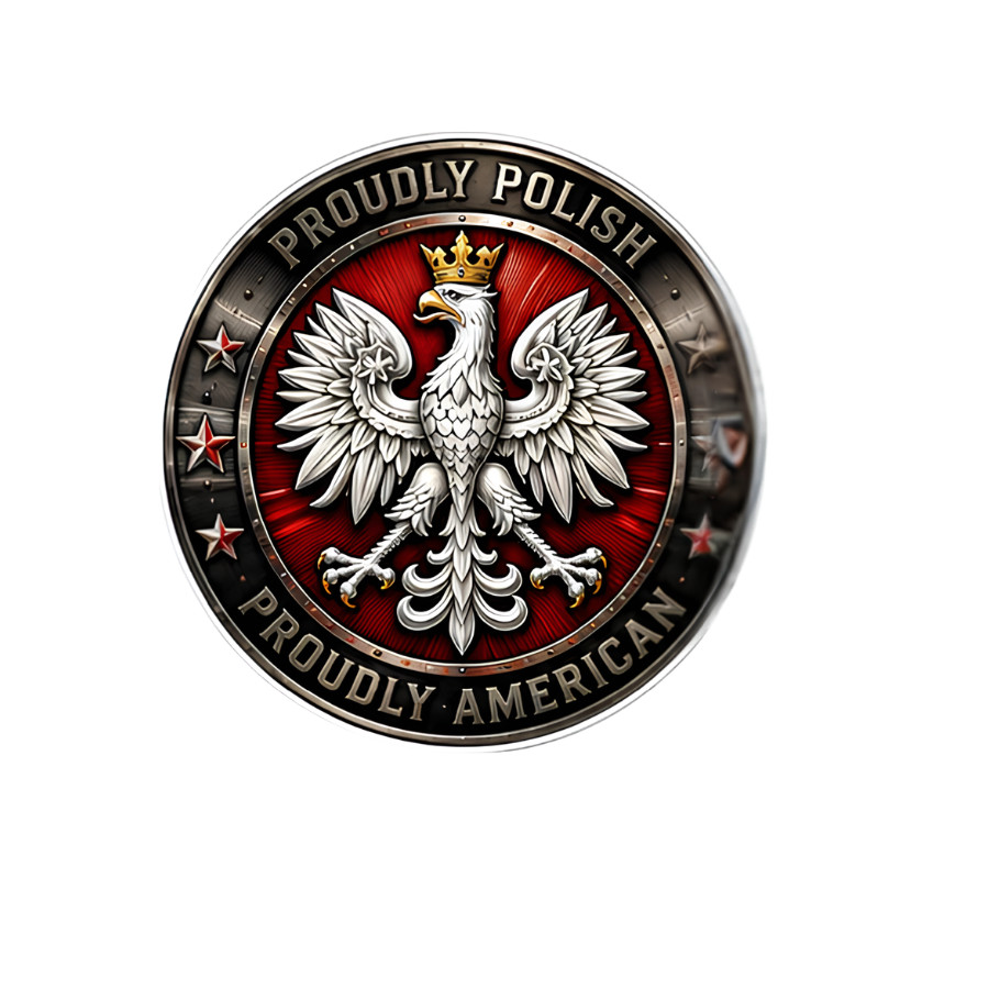 Proudly Polish Proudly American Hard Hat Sticker | Polish Eagle UV DTF Decal |