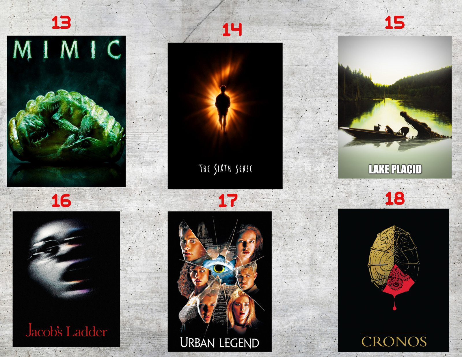 90&rsquo;s Horror Movies Retro Wall Collage Poster Prints
