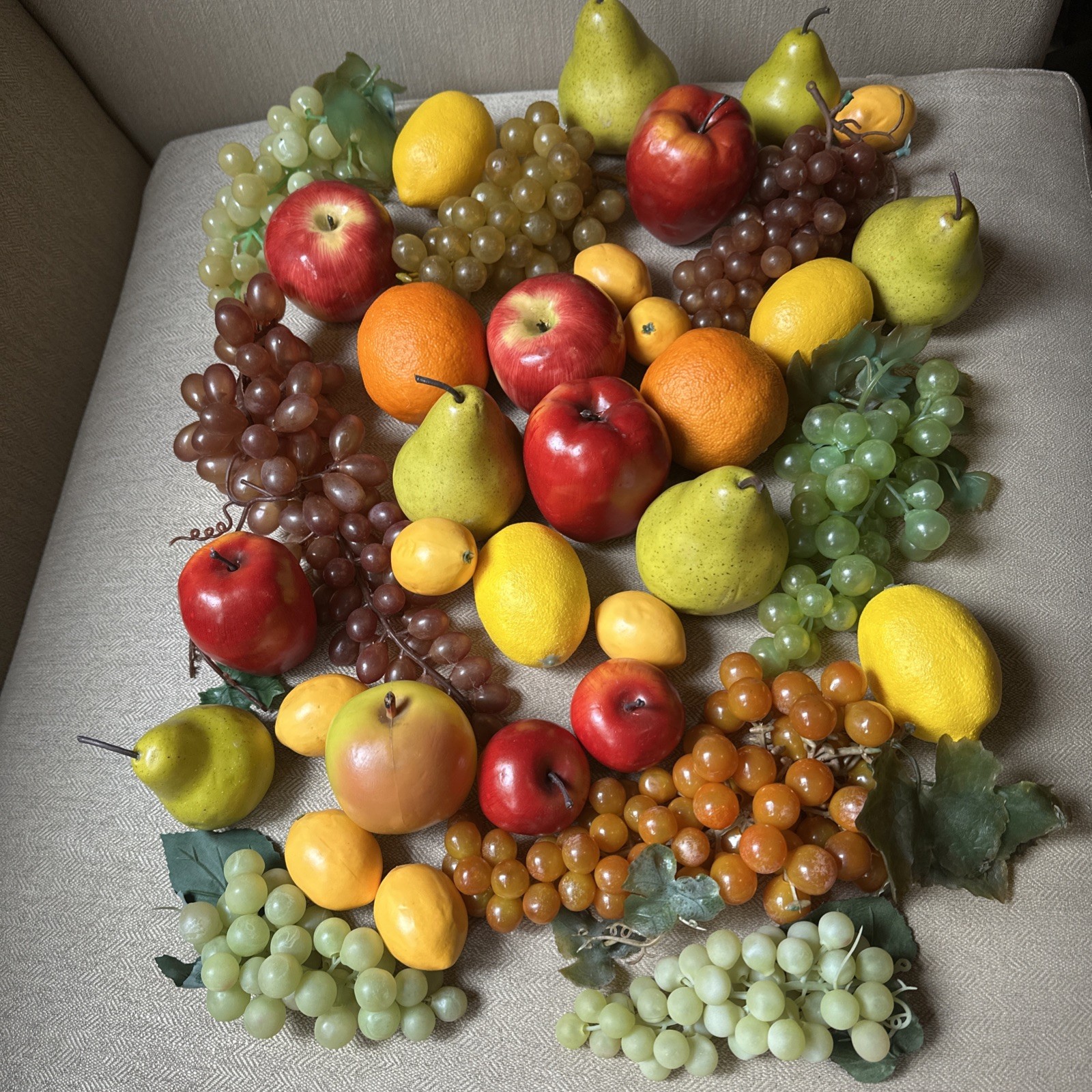 Huge Lot Vintage Artificial Life-like Fruits & Vegetables 36pc almost 5lb!