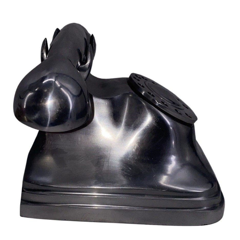 Retro Look Aluminum Rotary Phone Shelf Decor