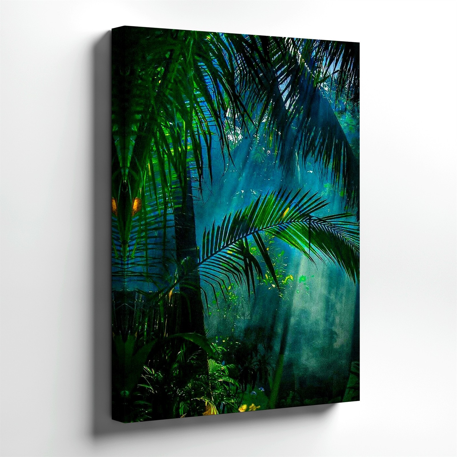 Wall Art Tropical Rainforest Palm Leaves Sun Rays Nature Poster Print Decor