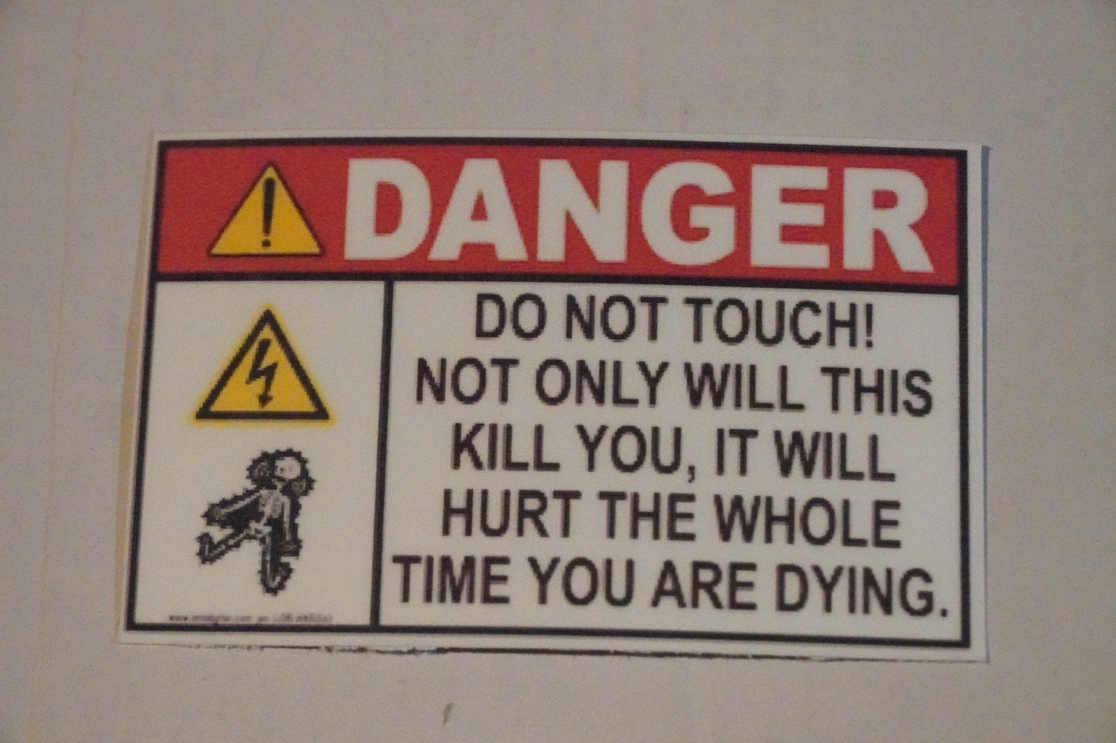 Electrical High Voltage Warning Sticker Funny 2&Prime; x 3 1/8&Prime;