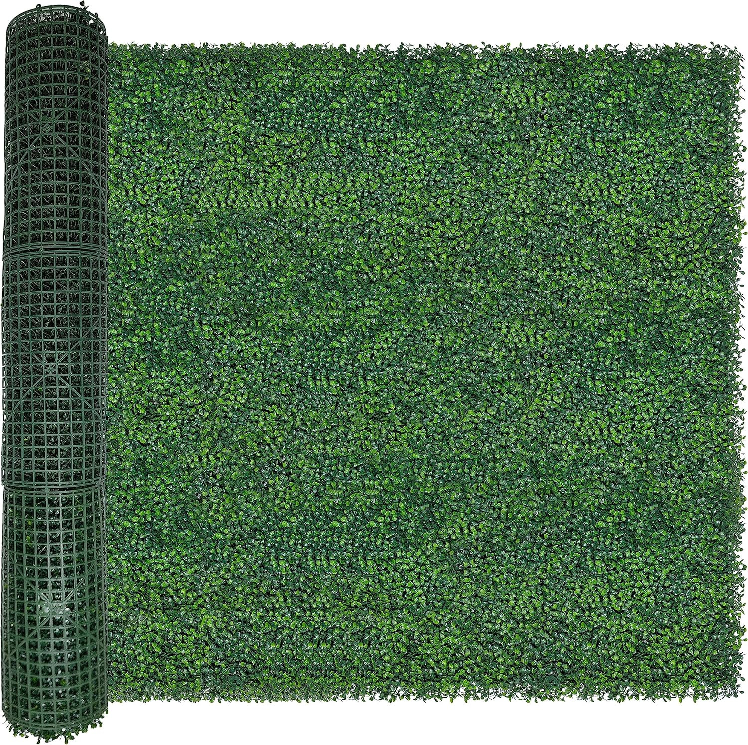 Artificial Boxwood Roll,48X120 in (40 Sqft) Uv-Anti Faux Ivy Boxwood Hedge Leaf