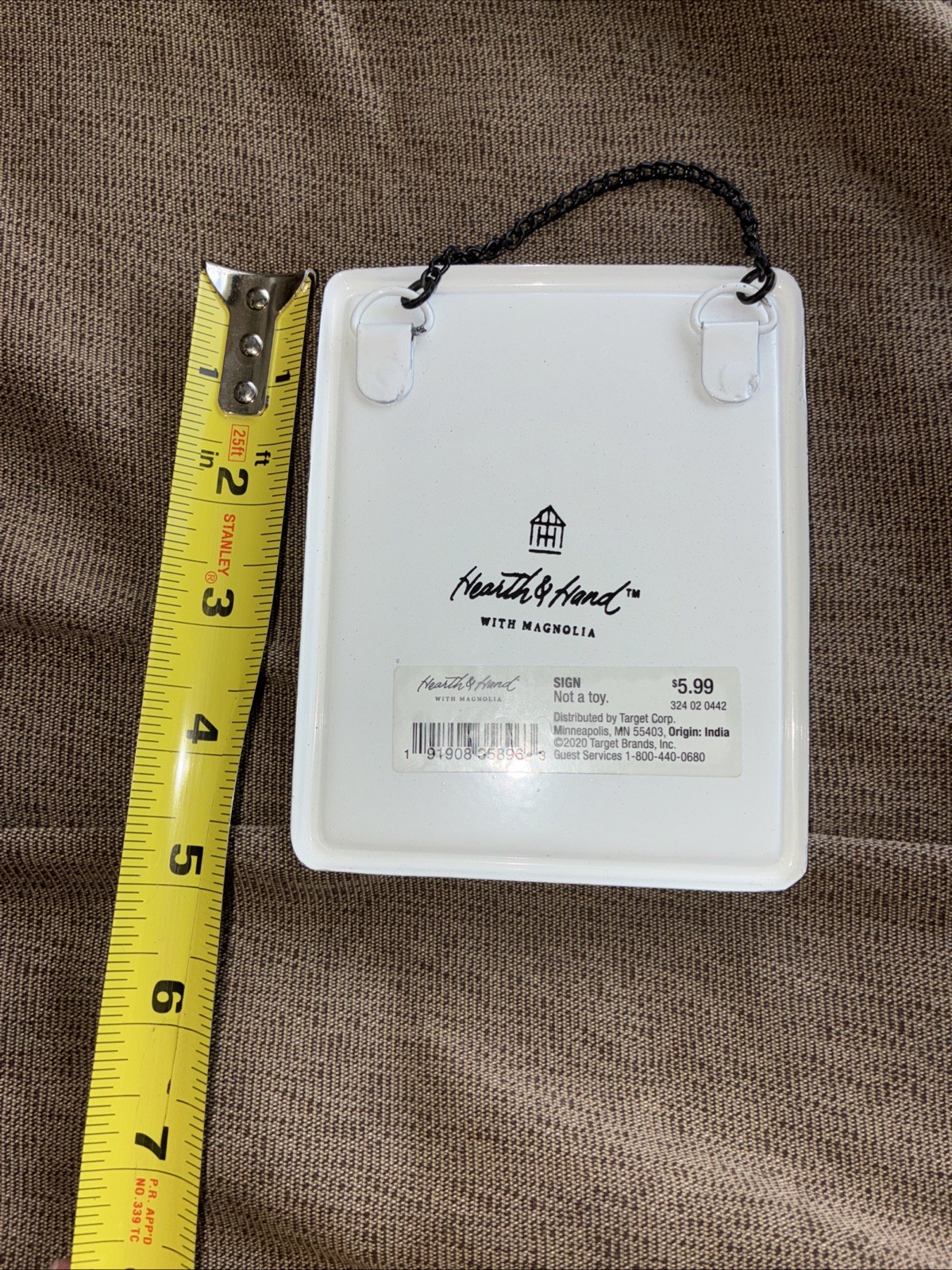 Hearth & Hand Be Kind Sign 5×4 Metal Chain White