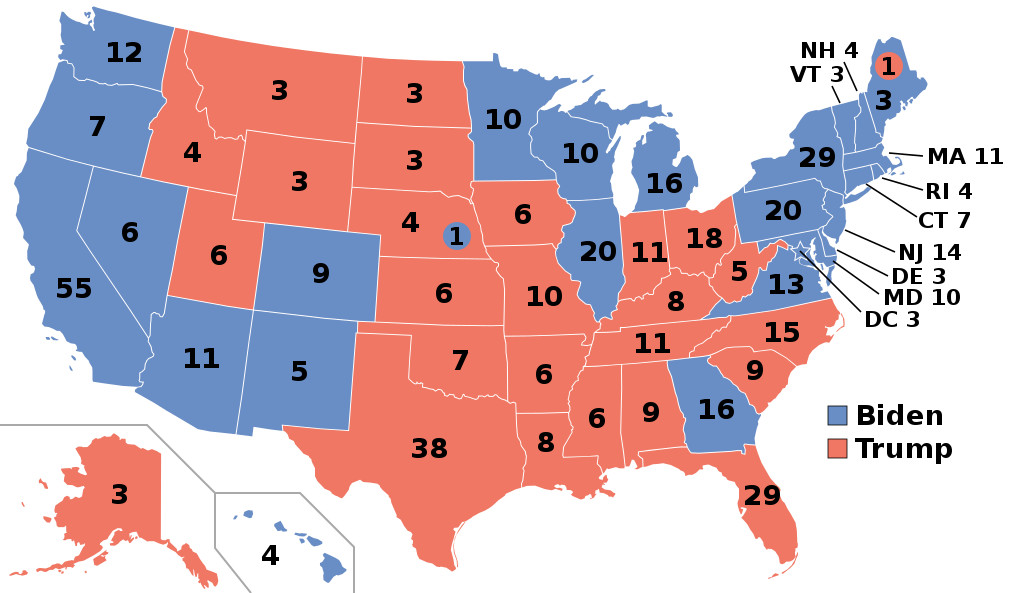 2020 US PRESIDENT ELECTION ELECTORAL COLLEGE MAP POSTER PICTURE PHOTO PRINT 6478