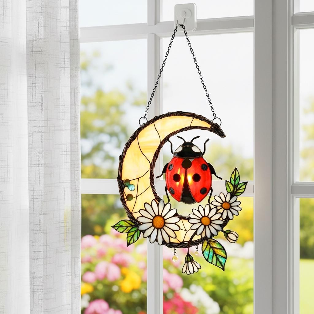 Ladybug Suncatcher Acrylic Window Hanging, Mother&rsquo;s Day Gift, Ladybug Lover