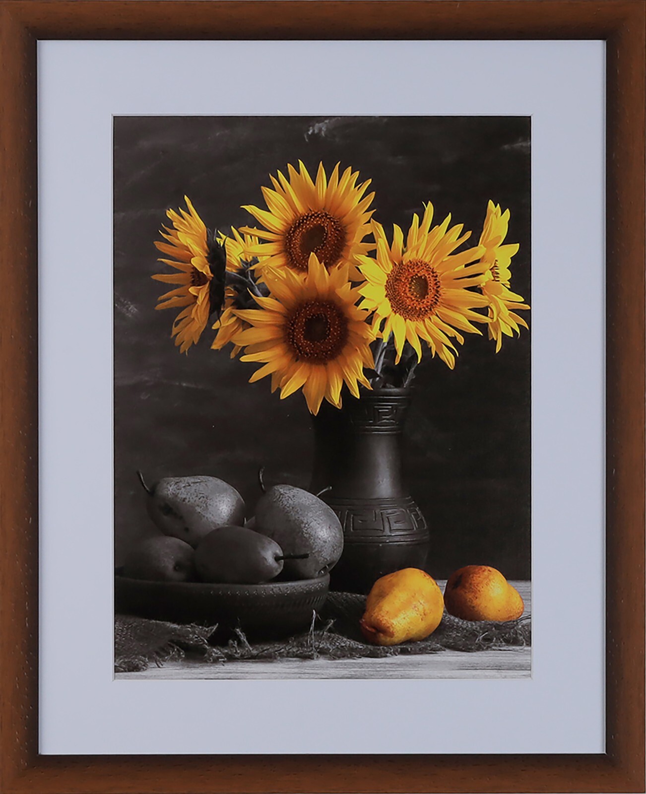 Custom Matted Picture Poster Frame & Mat 1-1/8&Prime; Brown Modern 313VIII 16×20 24×36