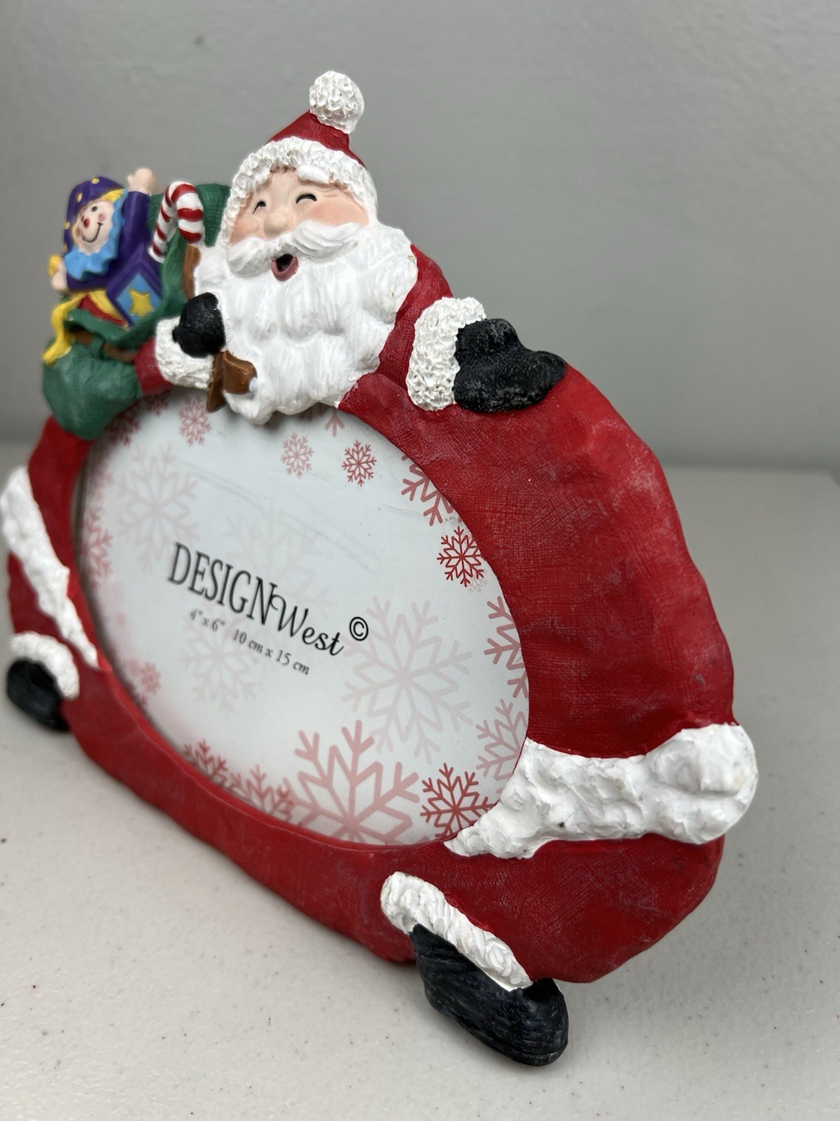 Design West 4×6 Christmas Santa Clause Picture Frame Big Jolly Santa Presents