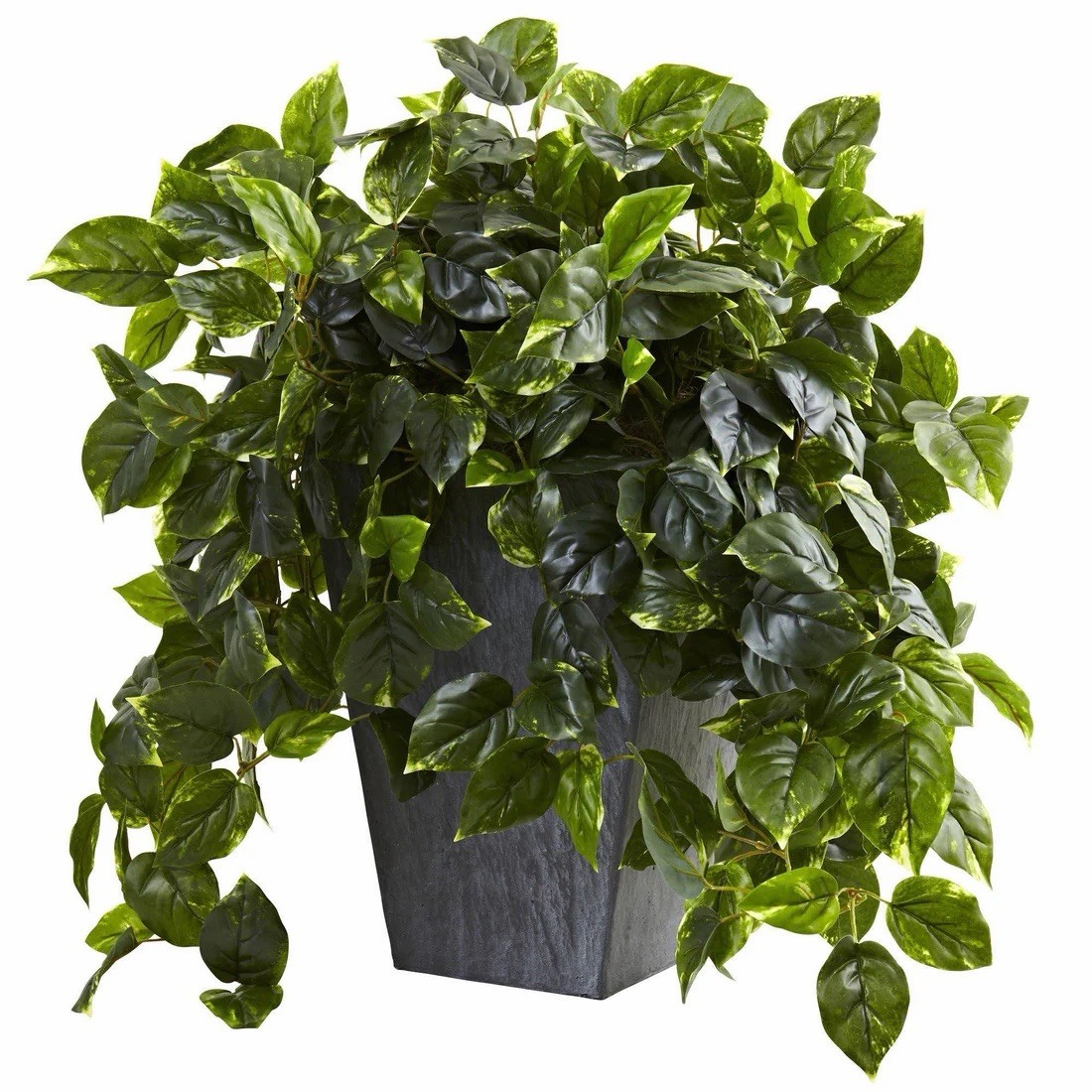 29&Prime; Artificial Pothos In Slate Planter UV Resistant (Indoor/Outdoor)