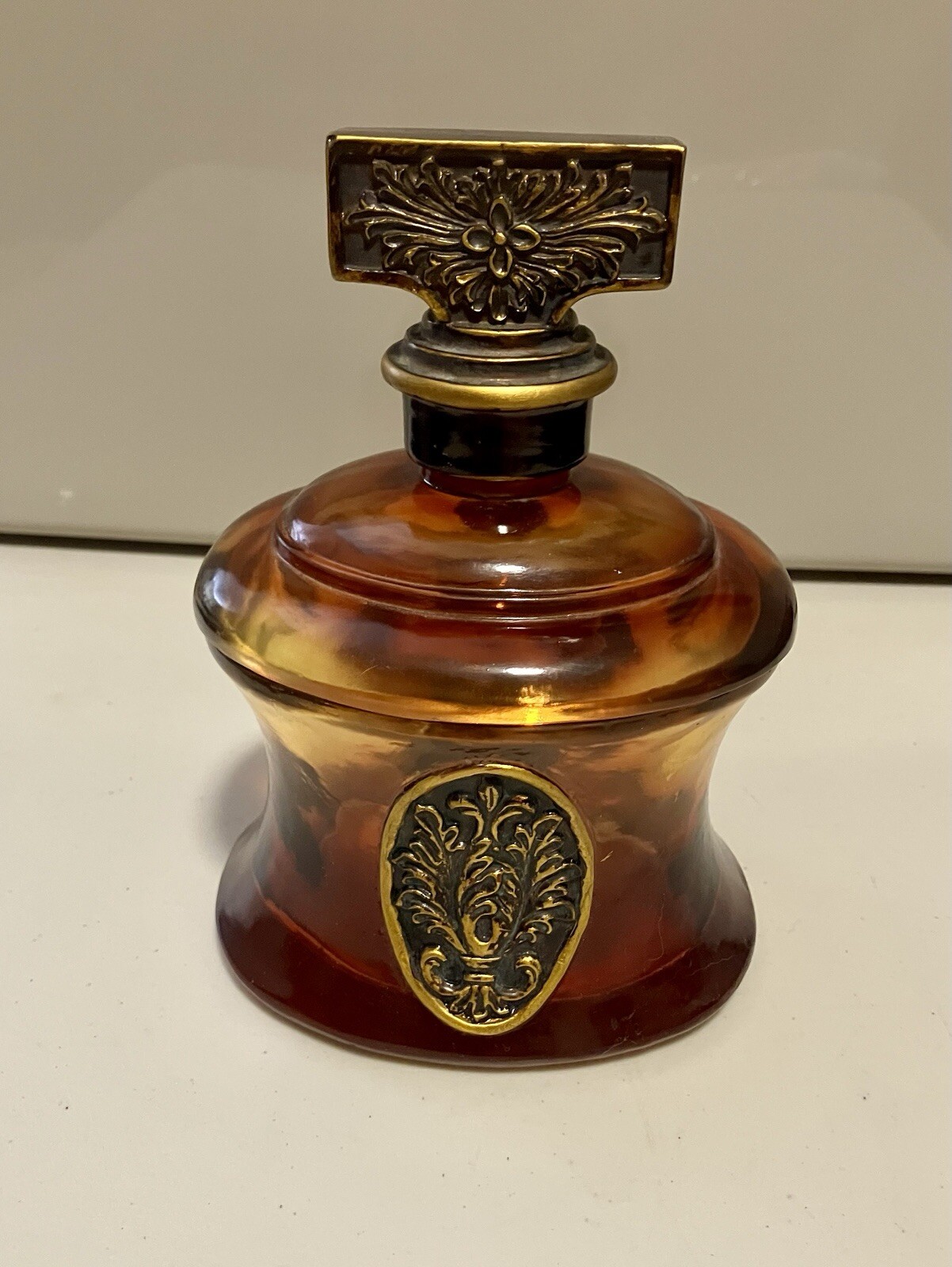 Decorative Brown and Gold Dish with Lid