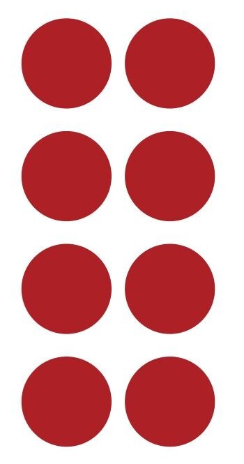 2&Prime; Red Round Label Dots Stickers Color Coding Inventory 2 Inch Dot