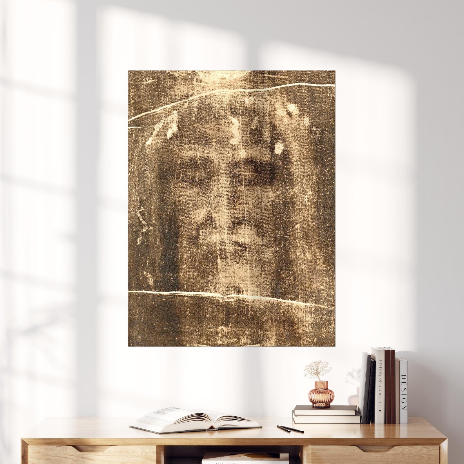 Shroud of Turin Face of Jesus Christ Bible God Christian Wall Art Poster Print