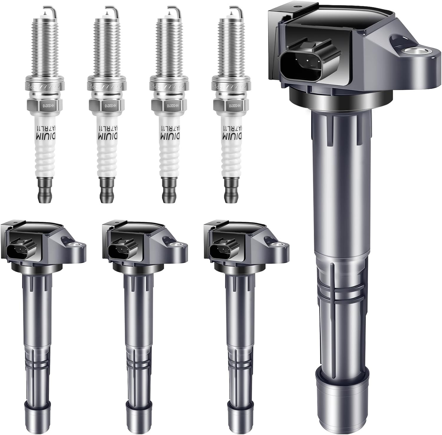 4Pack Ignition Coil Pack UF712 and Iridium Spark Plugs Compatible with Honda for