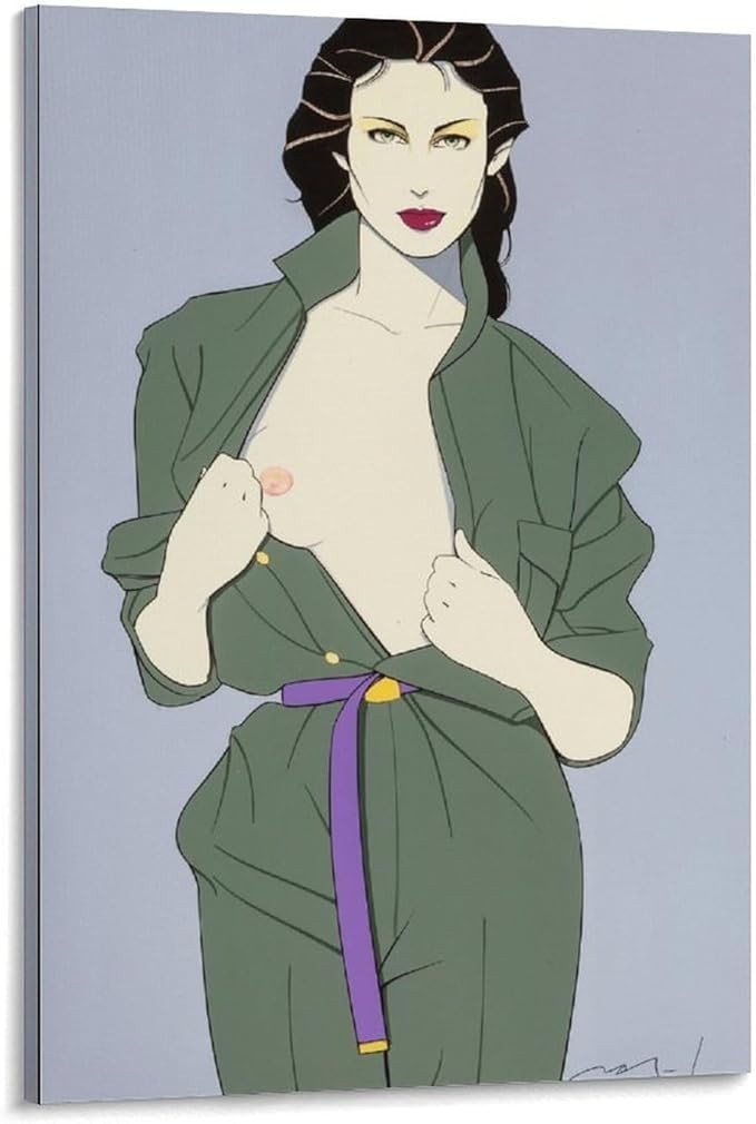 Patrick Nagel Trench Coat Female Illustration Art Poster 24×36
