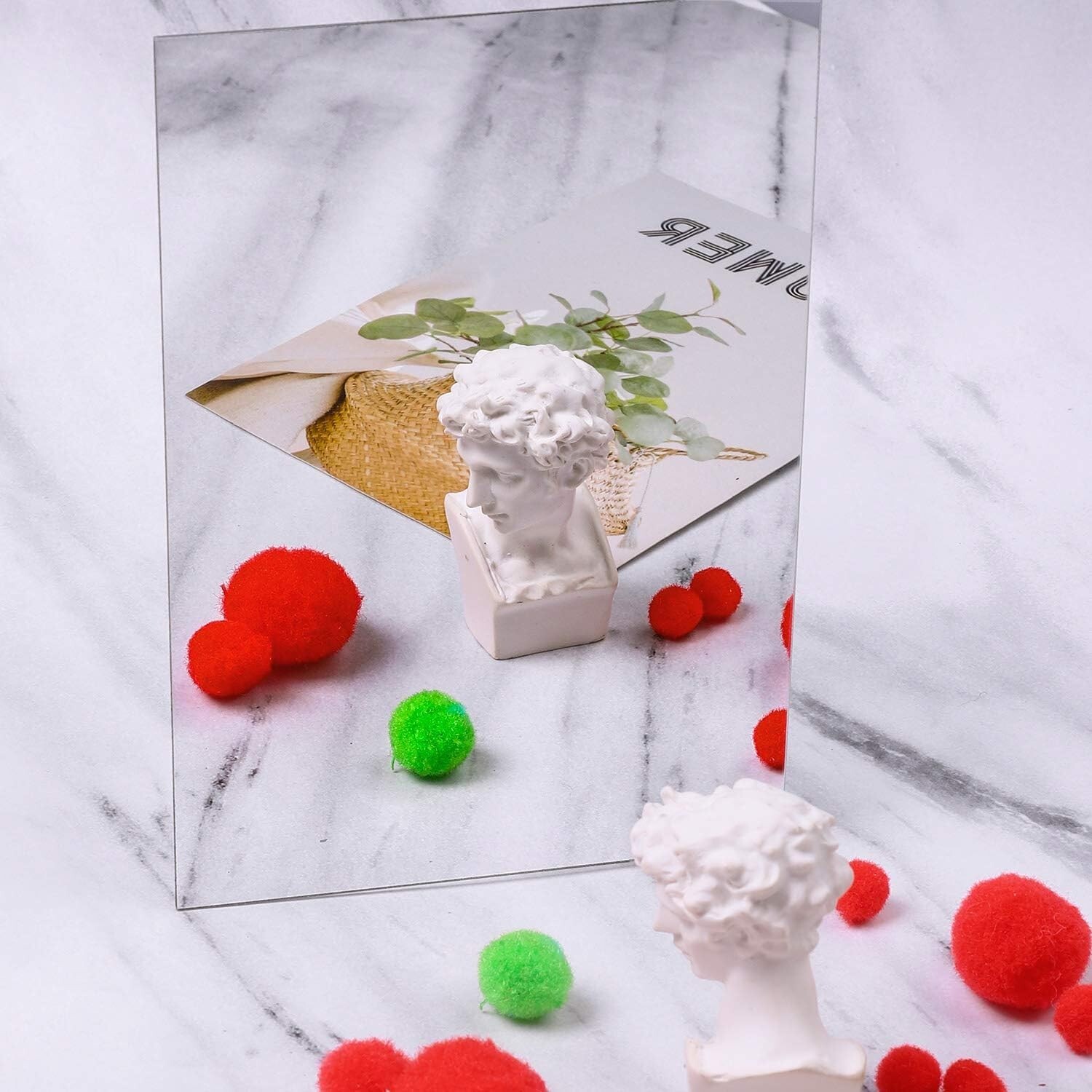 12 Pack Mirrors Plastic Mirror Decor Flexible Mirror Sheets Self Adhesive Mirror
