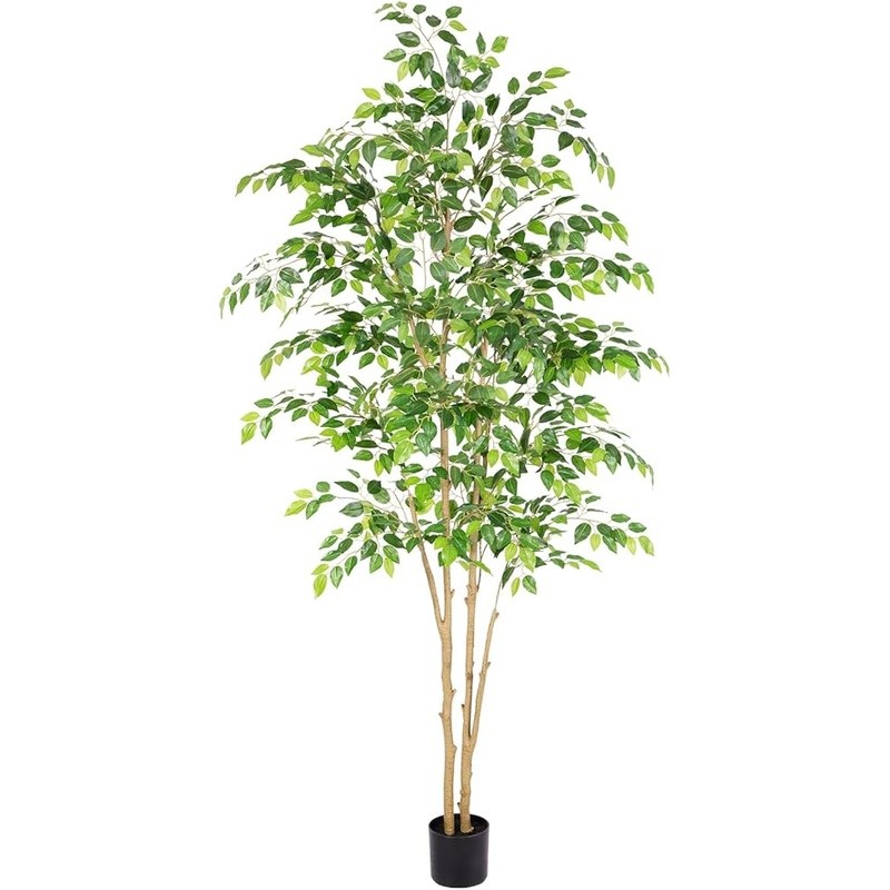 Artificial Ficus Tree Indoor Decorative Plant Realistic Faux Greenery Easy Care