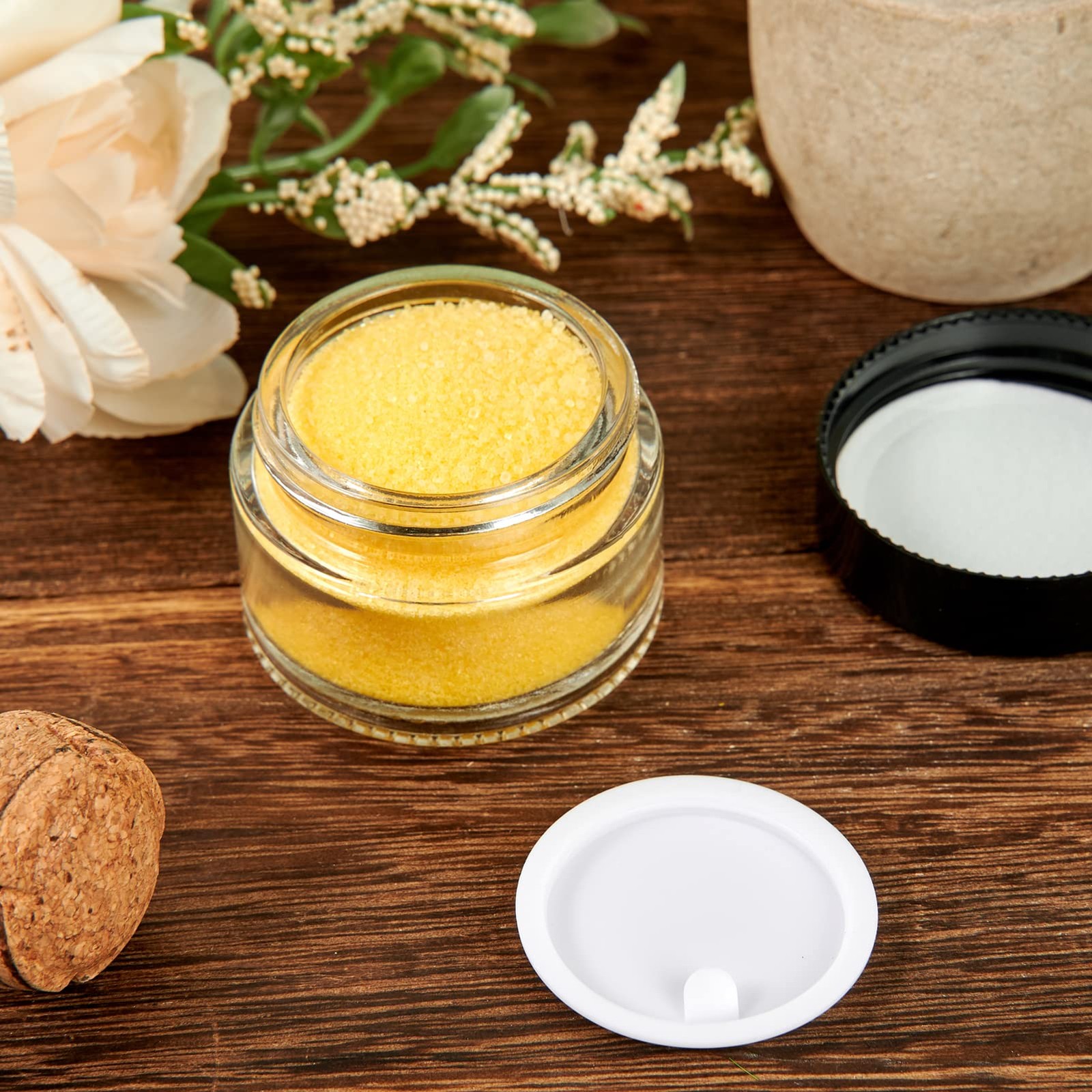 11 Hoa Kinh 1Oz Glass Jar Lid Hoa Kinh 25Pack Clear Round Containers Cosmetic