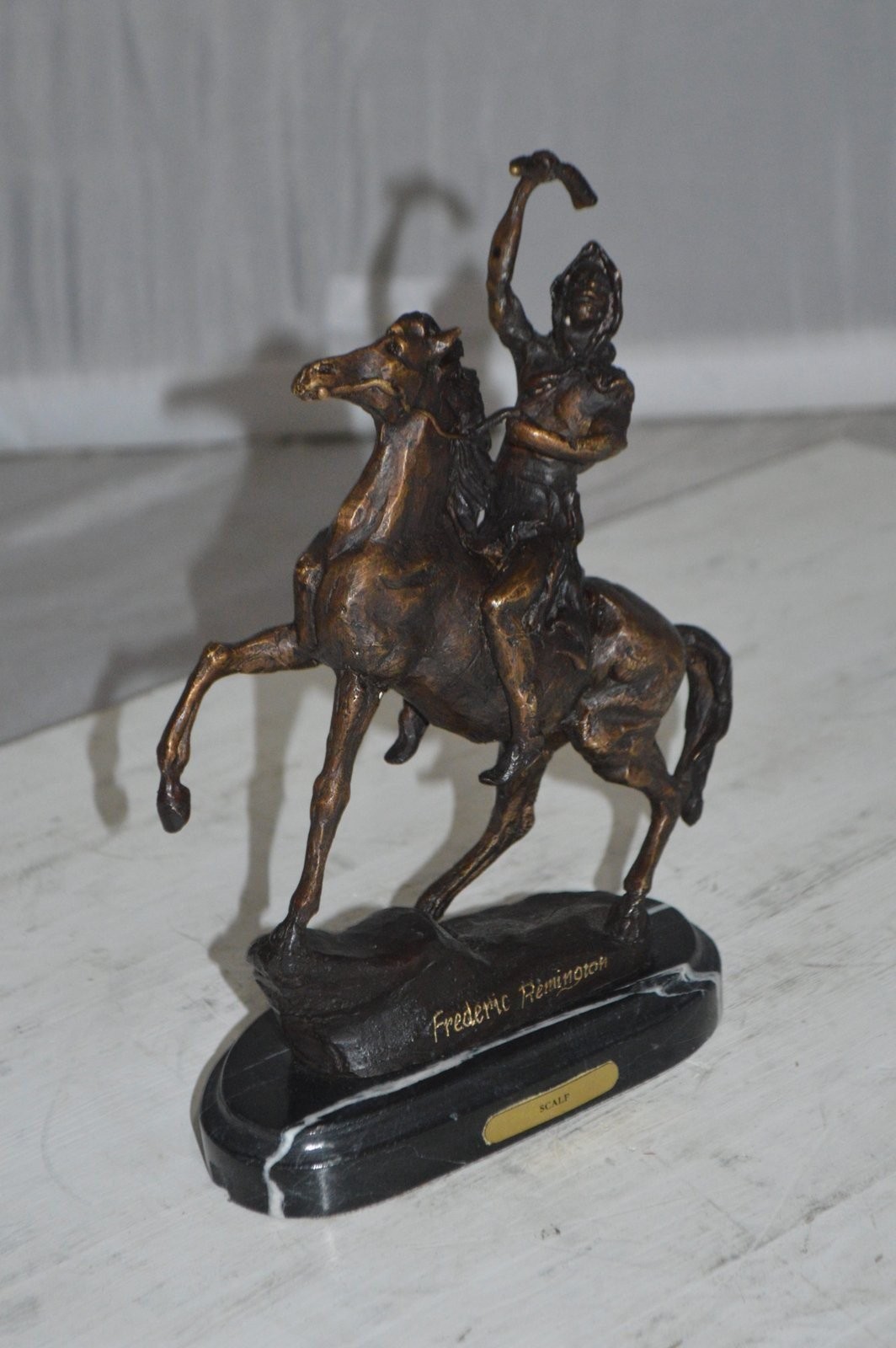 Scalp By Remington Bronze Statue – Size: 3&Prime;L x 7&Prime;W x 10&Prime;H.