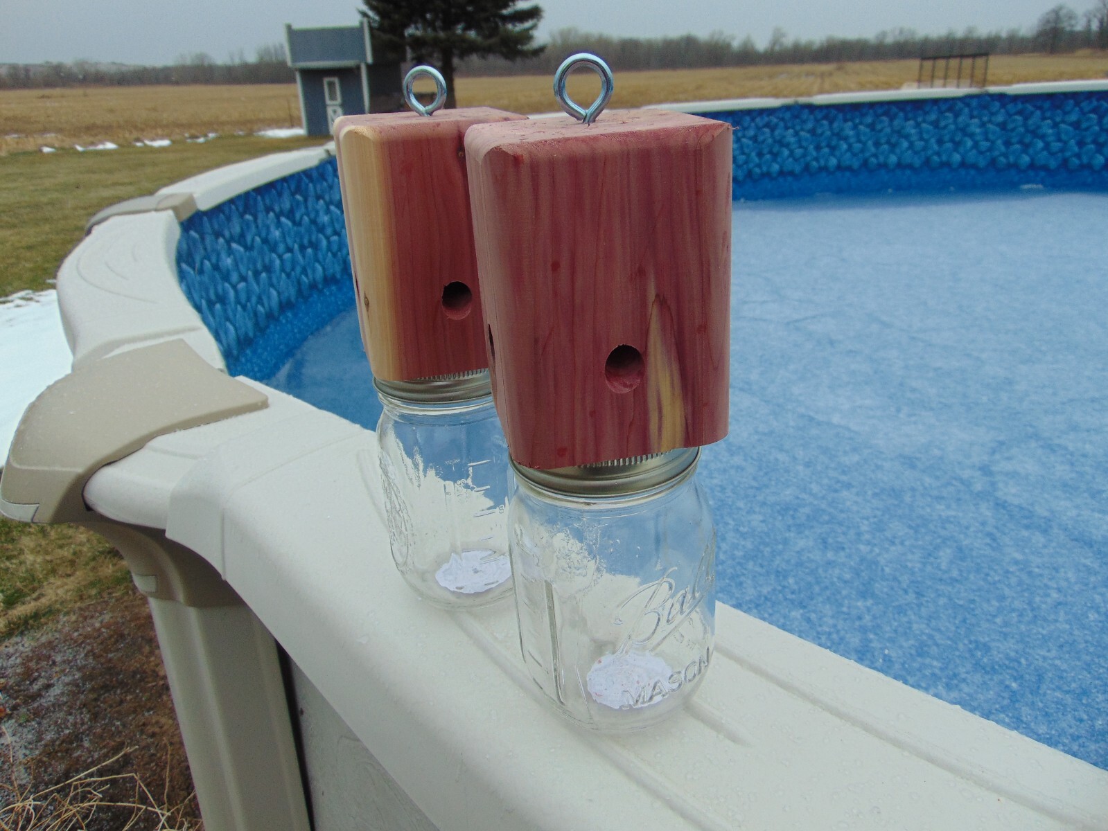 2 Red Cedar Carpenter Bee-bore traps FREE SHIPPING 100% Made in America