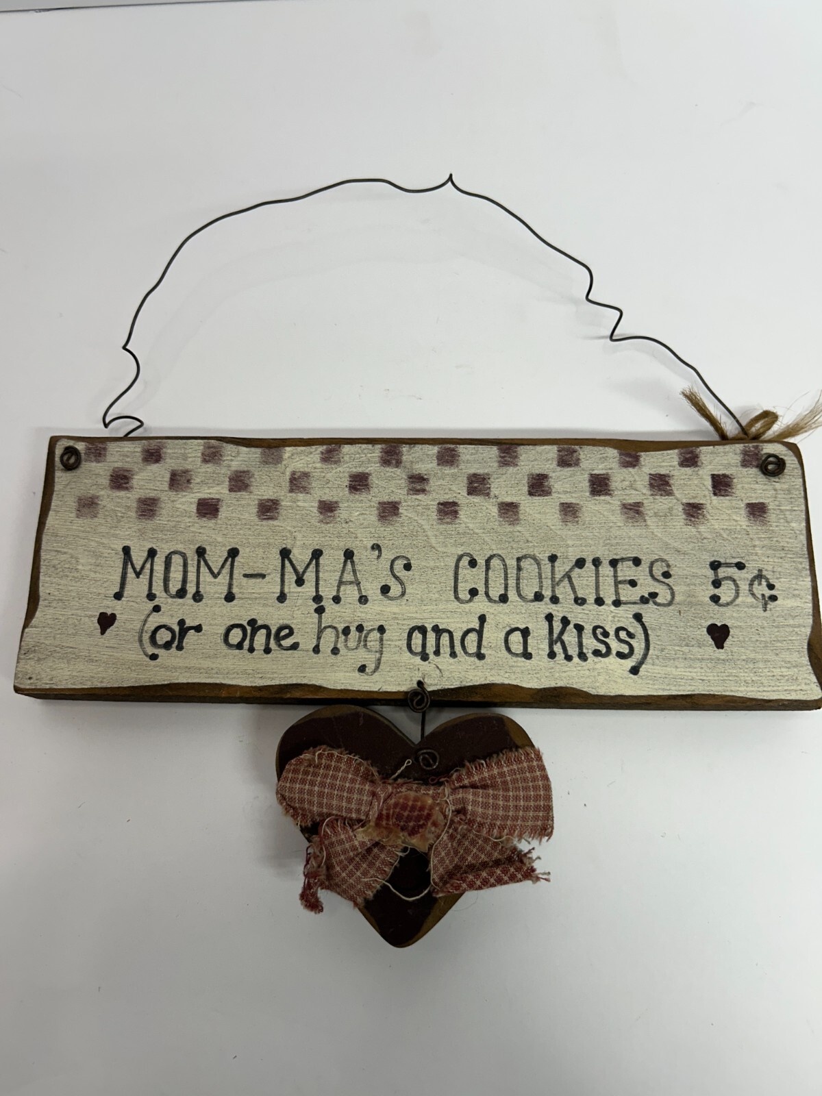 Mom-Ma&rsquo;s Cookies Wood and Wire Home Décor Sign Wall hanger grandmother 10×4.5&Prime;