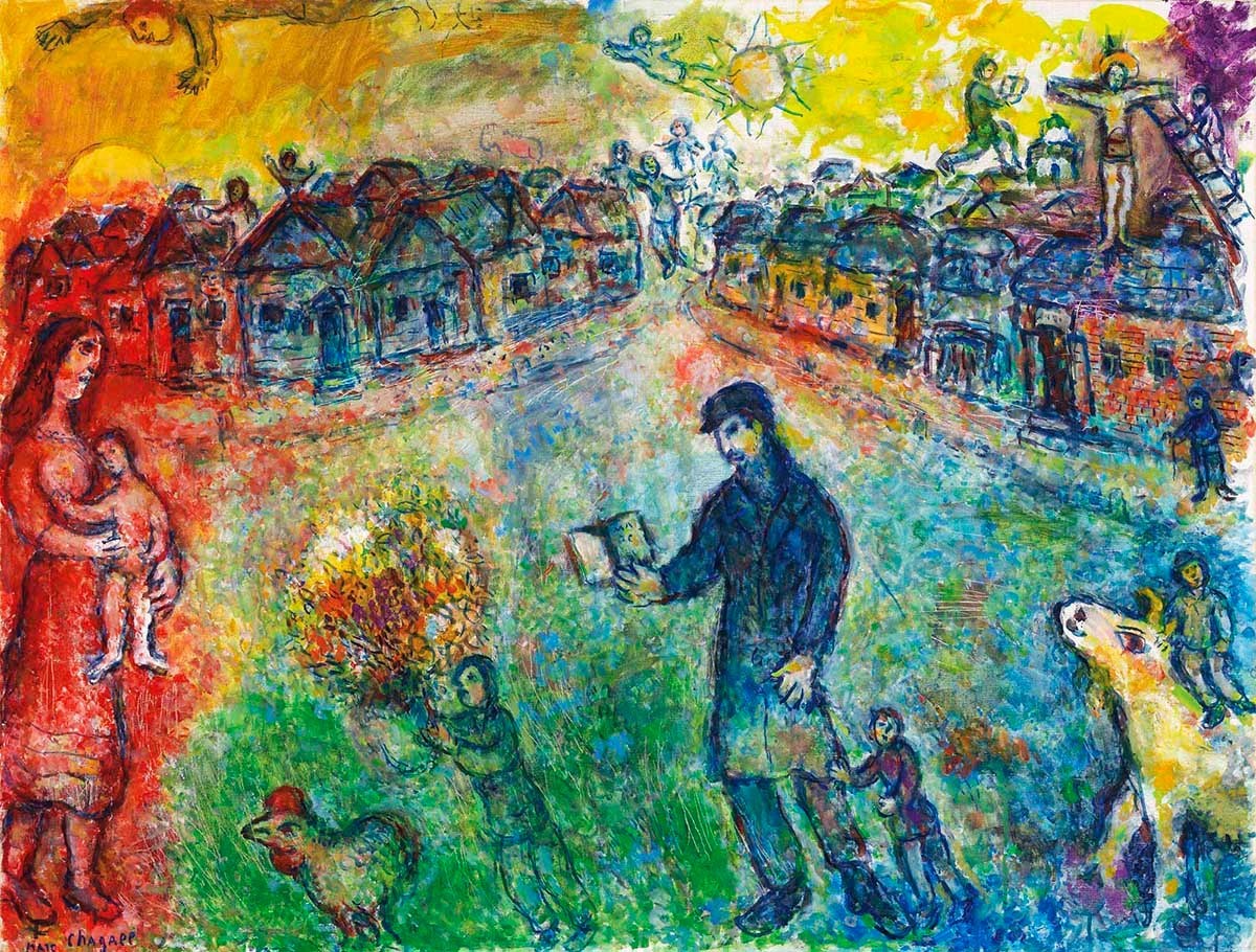 canvas art print giclée – poster pillow. marc chagall le voyageur.