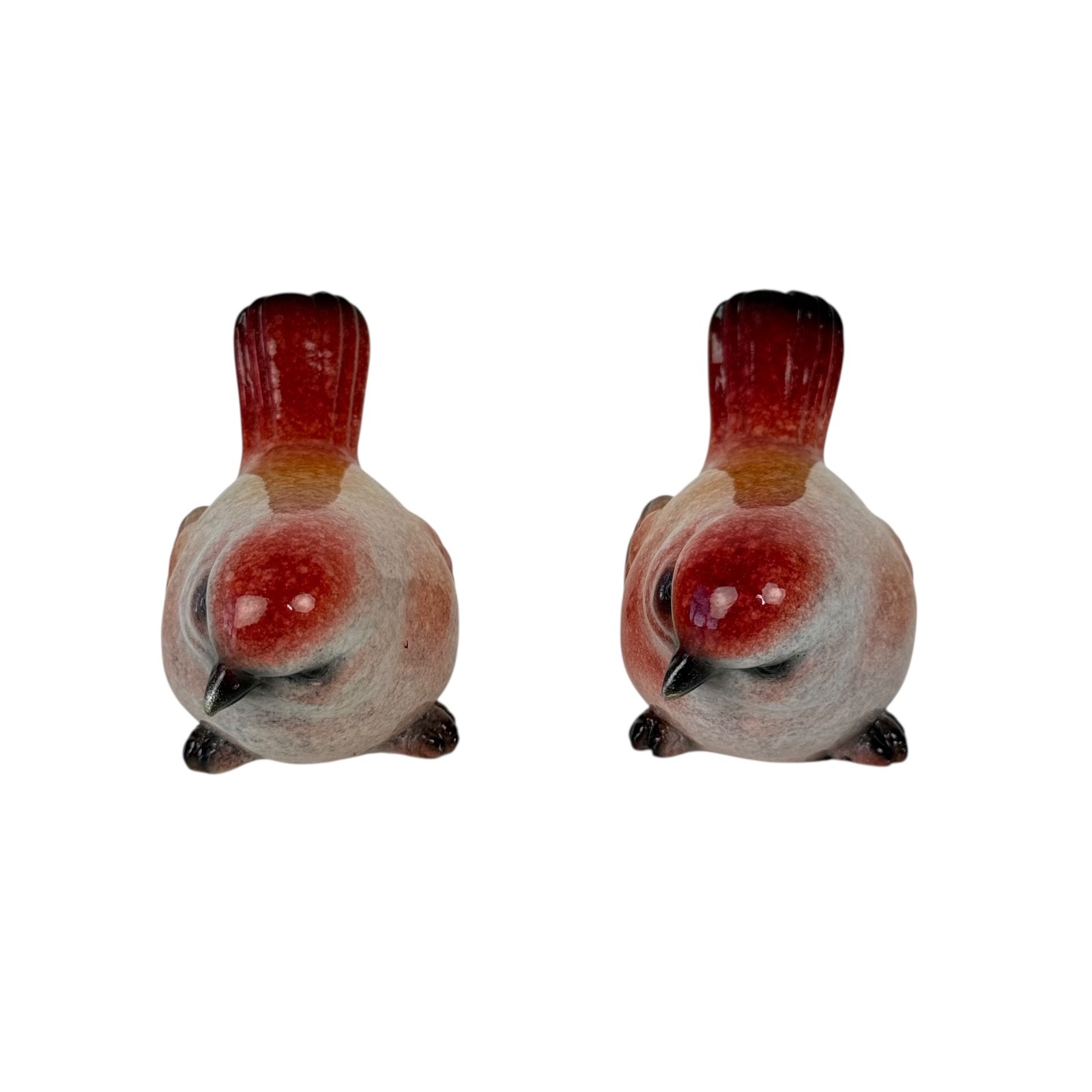 Small Resin Red Bird Decor Figurine Set of Two – 2.5 inches long