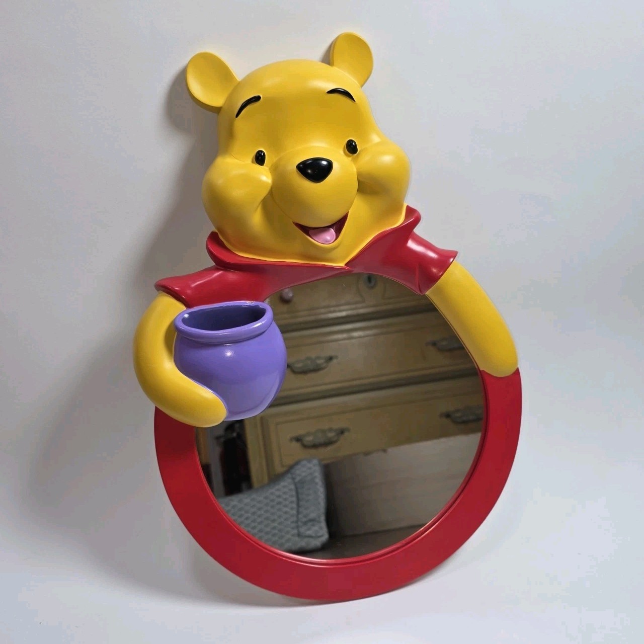 DEFECTIVE Vintage 1970s Disney Winnie Pooh Bear Wall Decor Mirror 16L x G3D