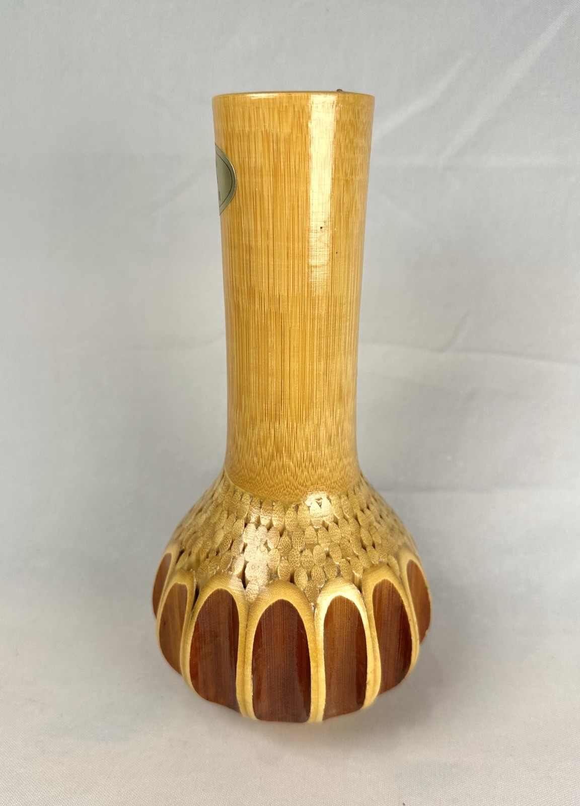 Mid-Century Modern MCM Bamboo Vase 8 inches tall Made In Hawaii