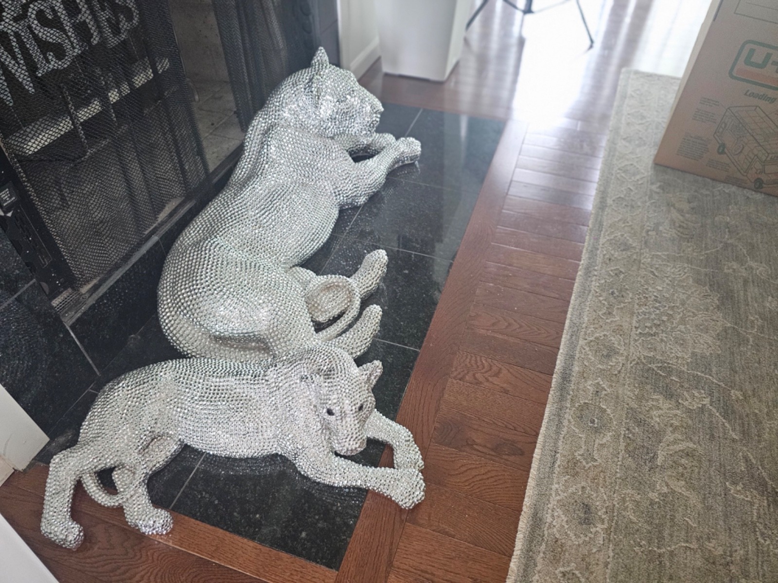 Modern Glam Panther Sculptures – Rhinestone Statement Decor (Set Available)