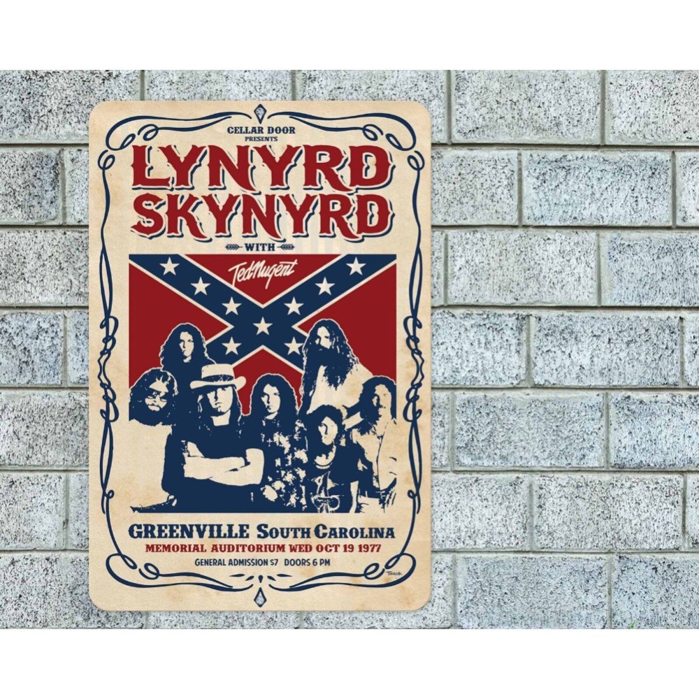 Lynyrd Skynyrd Greenville Concert Sign Aluminum Metal 8&Prime;x12&Prime; Garage Man Cave